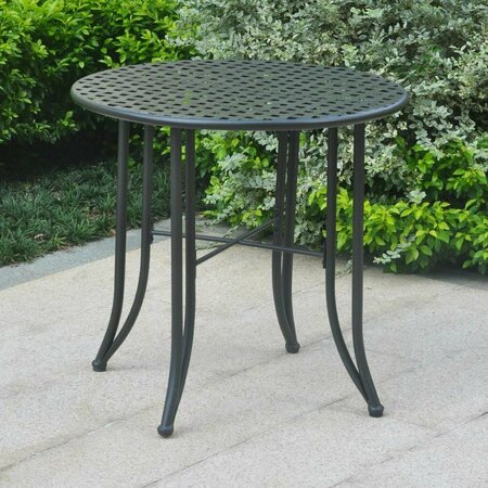 INTERNATIONAL CARAVAN Mandalay Iron Patio Bistro Table, Antique Black 3473-TBL-ANT-BK